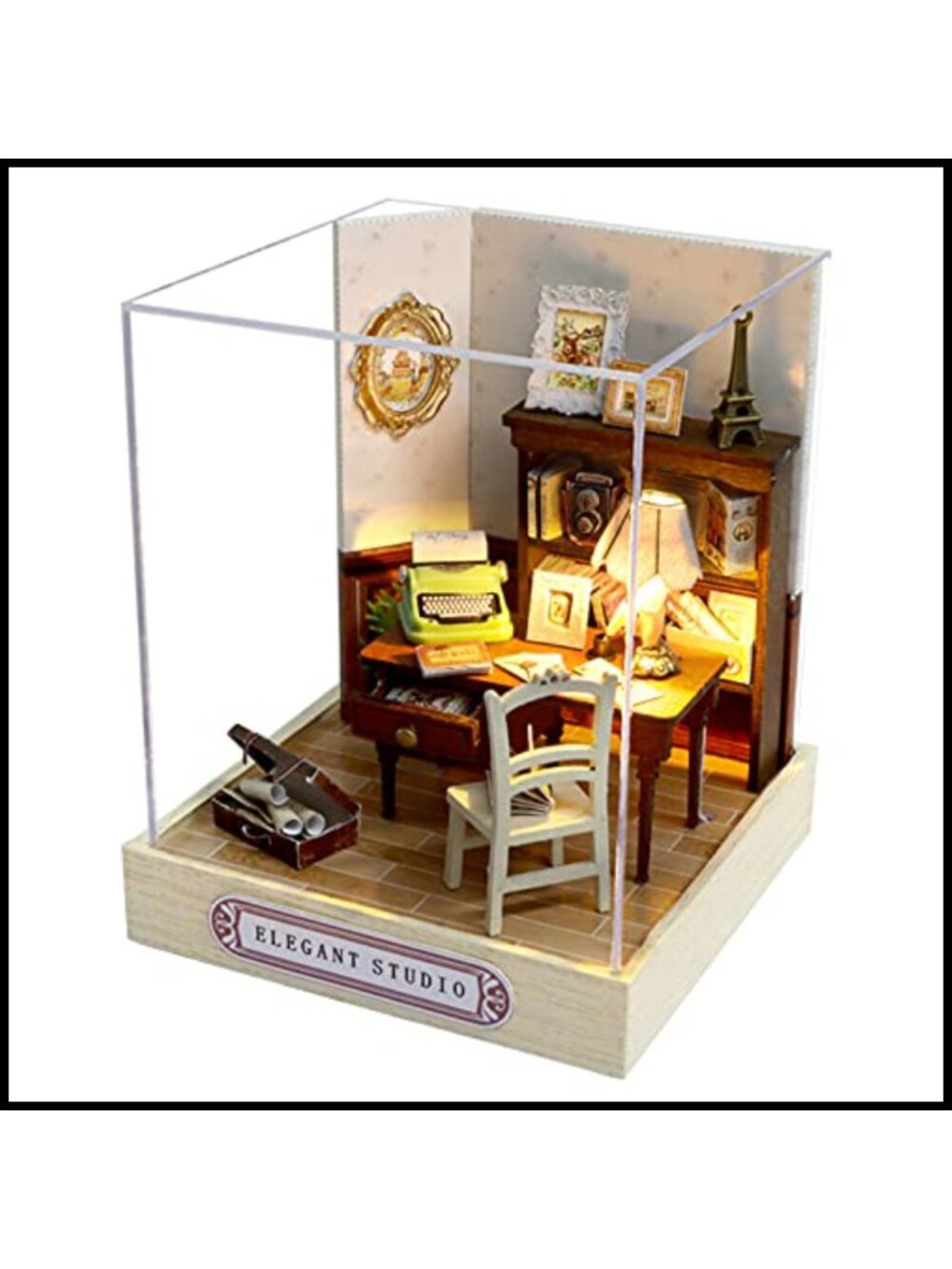 CUTEROOM DIY Miniature Wooden House Kit LED Dollhouse Villa QT031